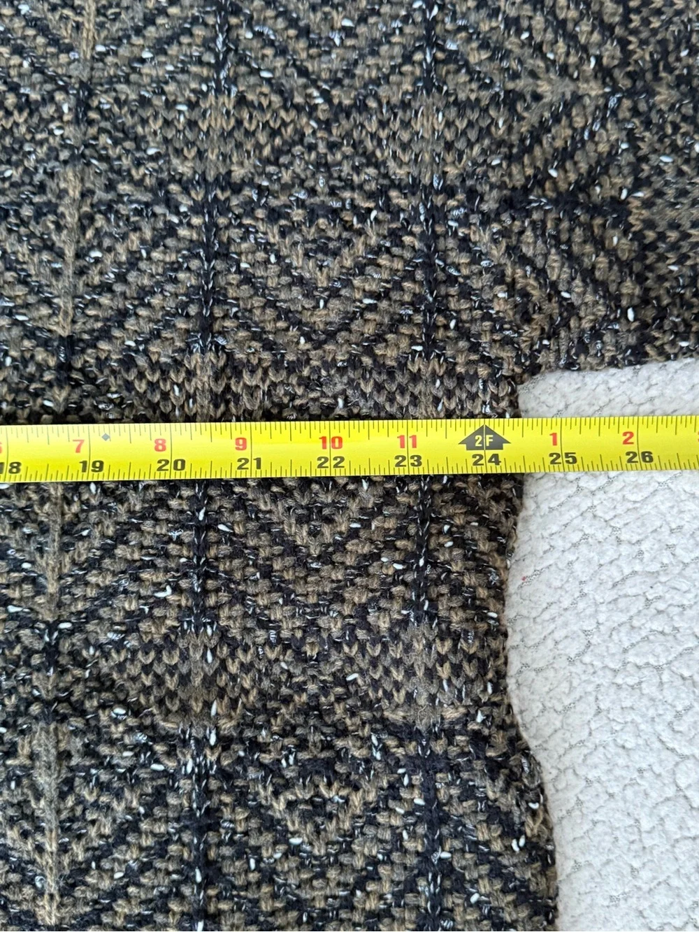 TSR Vintage 90s Geometric Knit Sweater 2XB Green Olive Black USA Made Wool Blend